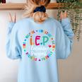 Teacher IEP IEP Encourage Progress Special Education Women's Sweatshirt Back Print Light Blue Teacher IEP IEP Encourage Progress Special Education Women's Sweatshirt Back Print Light Blue