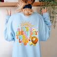 Teacher Life Back To School It's A Great A Day To Be A Lion Women's Sweatshirt Back Print Light Blue