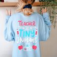Teacher Preschool Pre K Kindergarten Women's Sweatshirt Back Print Light Blue Teacher Preschool Pre K Kindergarten Women's Sweatshirt Back Print Light Blue
