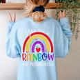 Teacher You Are a Rainbow Of Possibilities Funny Women's Sweatshirt Back Print Light Blue