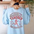 Teacher Who Runs Half Marathon Runner Running Lover Graphic Women's Sweatshirt Back Print Light Blue Teacher Who Runs Half Marathon Runner Running Lover Graphic Women's Sweatshirt Back Print Light Blue