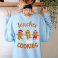 Teacher Of Smart Cookies Gingerbread Christmas Teacher Cute Men Women Kids Women's Sweatshirt Back Print Light Blue Teacher Of Smart Cookies Gingerbread Christmas Teacher Cute Men Women Kids Women's Sweatshirt Back Print Light Blue