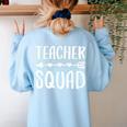 Teacher Squad Shirt Men Women Teacher Team Women's Sweatshirt Back Print Light Blue Teacher Squad Shirt Men Women Teacher Team Women's Sweatshirt Back Print Light Blue