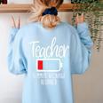 Teacher Summer Recharge Required Last Day School Women Women's Sweatshirt Back Print Light Blue Teacher Summer Recharge Required Last Day School Women Women's Sweatshirt Back Print Light Blue