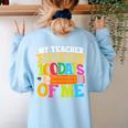 My Teacher Survived 100 Days Of Me 100th Day Of School Kids Women's Sweatshirt Back Print Light Blue My Teacher Survived 100 Days Of Me 100th Day Of School Kids Women's Sweatshirt Back Print Light Blue