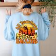 Teacher All Teachers Love Brains Halloween Party Women's Sweatshirt Back Print Light Blue Teacher All Teachers Love Brains Halloween Party Women's Sweatshirt Back Print Light Blue