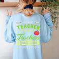 Teacher Teaching Assistant Aide Hero Women's Sweatshirt Back Print Light Blue Teacher Teaching Assistant Aide Hero Women's Sweatshirt Back Print Light Blue