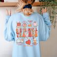 Teacher Thanksgiving Shirt Women One Thankful Teacher Fall Women's Sweatshirt Back Print Light Blue