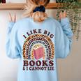 Teacher-TShirt I Like Big Books & I Cannot Lie Reading For Women Women's Sweatshirt Back Print Light Blue Teacher-TShirt I Like Big Books & I Cannot Lie Reading For Women Women's Sweatshirt Back Print Light Blue