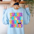 Teacher Of The Visually Impaired Blindness Awareness Women's Sweatshirt Back Print Light Blue Teacher Of The Visually Impaired Blindness Awareness Women's Sweatshirt Back Print Light Blue