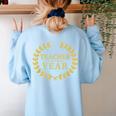 Teacher Of The Year Greatest Ever Award Day Women's Sweatshirt Back Print Light Blue