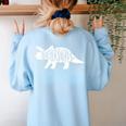 Teachersaurus Like A Normal Teacher Awesome Dinosaur Teacher Men Women Girls Kids Women's Sweatshirt Back Print Light Blue