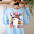 Teaching My Boos Ghost Teacher Cute Pencil Halloween Teacher Women's Sweatshirt Back Print Light Blue Teaching My Boos Ghost Teacher Cute Pencil Halloween Teacher Women's Sweatshirt Back Print Light Blue