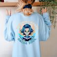 Teaching Heart Anime Soul Teacher Otaku Manga Women's Sweatshirt Back Print Light Blue Teaching Heart Anime Soul Teacher Otaku Manga Women's Sweatshirt Back Print Light Blue