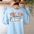 Teaching My Little Boos Teacher Ghost Teacher Halloween For Men Women Kids Women's Sweatshirt Back Print Light Blue