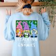 Teaching My Little Gnomies With Gnome For Teacher Women Women's Sweatshirt Back Print Light Blue Teaching My Little Gnomies With Gnome For Teacher Women Women's Sweatshirt Back Print Light Blue