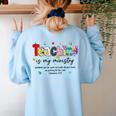Teaching Is My Ministry God Christian Teacher Back To School Women's Sweatshirt Back Print Light Blue Teaching Is My Ministry God Christian Teacher Back To School Women's Sweatshirt Back Print Light Blue