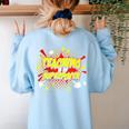 Teaching Is My Superpower Retro Comic Teacher Women's Sweatshirt Back Print Light Blue Teaching Is My Superpower Retro Comic Teacher Women's Sweatshirt Back Print Light Blue