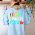 Team 1st Grade Crew Back To School 1st Grade Teacher Kids Women's Sweatshirt Back Print Light Blue
