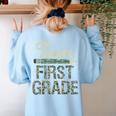 Team First Grade Camo 1st Grade Teacher Camouflage Women's Sweatshirt Back Print Light Blue Team First Grade Camo 1st Grade Teacher Camouflage Women's Sweatshirt Back Print Light Blue