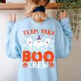 Team Para Boo Crew Halloween Ghost Paraprofessional Teacher Women's Sweatshirt Back Print Light Blue