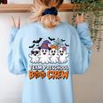 Team Preschool Boo Crew Halloween Teacher Student Costume Women's Sweatshirt Back Print Light Blue Team Preschool Boo Crew Halloween Teacher Student Costume Women's Sweatshirt Back Print Light Blue