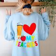 Teens Graduation I Heart My Teachers I Love My Teachers Women's Sweatshirt Back Print Light Blue Teens Graduation I Heart My Teachers I Love My Teachers Women's Sweatshirt Back Print Light Blue