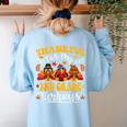 Thankful For My 2nd Grade Turkeys Thanksgiving Teacher Fall Women's Sweatshirt Back Print Light Blue Thankful For My 2nd Grade Turkeys Thanksgiving Teacher Fall Women's Sweatshirt Back Print Light Blue