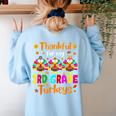 Thankful For My 3rd Grade Turkeys Thanksgiving Teacher Kids Women's Sweatshirt Back Print Light Blue Thankful For My 3rd Grade Turkeys Thanksgiving Teacher Kids Women's Sweatshirt Back Print Light Blue