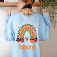 Thankful For My 5th Grade Turkeys Thanksgiving Teacher Women's Sweatshirt Back Print Light Blue Thankful For My 5th Grade Turkeys Thanksgiving Teacher Women's Sweatshirt Back Print Light Blue