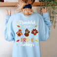 Thankful For My Prek Turkeys In Masks Thanksgiving Teacher For Men Women Women's Sweatshirt Back Print Light Blue Thankful For My Prek Turkeys In Masks Thanksgiving Teacher For Men Women Women's Sweatshirt Back Print Light Blue