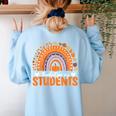 Thankful For My Students Teacher Thanksgiving School Fall Women's Sweatshirt Back Print Light Blue Thankful For My Students Teacher Thanksgiving School Fall Women's Sweatshirt Back Print Light Blue