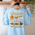 Thankful Syllables Thanksgiving Phonics Reading Teacher Fall Women's Sweatshirt Back Print Light Blue Thankful Syllables Thanksgiving Phonics Reading Teacher Fall Women's Sweatshirt Back Print Light Blue