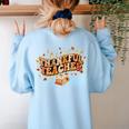 Thankful Teacher Shirts For Women Teach Thanksgiving Teacher Women's Sweatshirt Back Print Light Blue Thankful Teacher Shirts For Women Teach Thanksgiving Teacher Women's Sweatshirt Back Print Light Blue