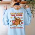 Thanksgiving Grammar Thankful English Teacher Fall Turkey Women's Sweatshirt Back Print Light Blue