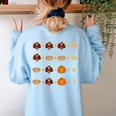 Thanksgiving Order Of Operations Turkey Quiz Math Teacher Women's Sweatshirt Back Print Light Blue