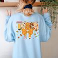 Thanksgiving Teacher Pencil Bow One Thankful Teacher Fall Women's Sweatshirt Back Print Light Blue Thanksgiving Teacher Pencil Bow One Thankful Teacher Fall Women's Sweatshirt Back Print Light Blue