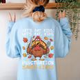 Thanksgiving Teacher Turkey Lets Eat Kids Punctuation Women's Sweatshirt Back Print Light Blue Thanksgiving Teacher Turkey Lets Eat Kids Punctuation Women's Sweatshirt Back Print Light Blue
