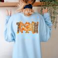 Thanksgiving Turkey Teach Thankful Teacher Girly Bow Women Women's Sweatshirt Back Print Light Blue Thanksgiving Turkey Teach Thankful Teacher Girly Bow Women Women's Sweatshirt Back Print Light Blue