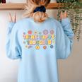 Think Happy Thoughts Teens Spring Positive Message Teachers For Men Women Girls Kids Women's Sweatshirt Back Print Light Blue