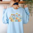 Third 3rd Grade Teacher Appreciation Teaching Wildflowers Women's Sweatshirt Back Print Light Blue Third 3rd Grade Teacher Appreciation Teaching Wildflowers Women's Sweatshirt Back Print Light Blue