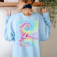 Tie Dye 2nd Grade Typography Team Second Grade Teacher Women's Sweatshirt Back Print Light Blue Tie Dye 2nd Grade Typography Team Second Grade Teacher Women's Sweatshirt Back Print Light Blue