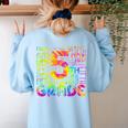 Tie Dye 5th Grade Typography Team Fifth Grade Teacher For Men Women Girls Kids Women's Sweatshirt Back Print Light Blue