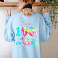 Tie Dye Happy 100th Day Of School Teacher Student 100 Days Women's Sweatshirt Back Print Light Blue Tie Dye Happy 100th Day Of School Teacher Student 100 Days Women's Sweatshirt Back Print Light Blue