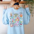 The Tired Teachers Department Retro Groovy Back To School Women's Sweatshirt Back Print Light Blue The Tired Teachers Department Retro Groovy Back To School Women's Sweatshirt Back Print Light Blue