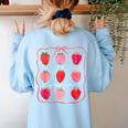 TK Is My Jam Transitional Kindergarten TK Teacher Strawberry Women's Sweatshirt Back Print Light Blue TK Is My Jam Transitional Kindergarten TK Teacher Strawberry Women's Sweatshirt Back Print Light Blue
