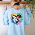 TK Teacher Transitional Kindergarten Heart Back To School Women's Sweatshirt Back Print Light Blue TK Teacher Transitional Kindergarten Heart Back To School Women's Sweatshirt Back Print Light Blue