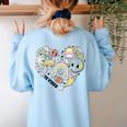 TK Vibes Back To School TK Kid Girl TK Team TK Teacher Women Women's Sweatshirt Back Print Light Blue