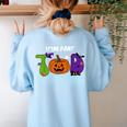TOD Itinerant Teacher Of The Deaf Halloween ASL Interpreters Women's Sweatshirt Back Print Light Blue TOD Itinerant Teacher Of The Deaf Halloween ASL Interpreters Women's Sweatshirt Back Print Light Blue
