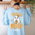 Toddler Boo Crew Babysitters Daycare Teacher Halloween Party Women's Sweatshirt Back Print Light Blue Toddler Boo Crew Babysitters Daycare Teacher Halloween Party Women's Sweatshirt Back Print Light Blue